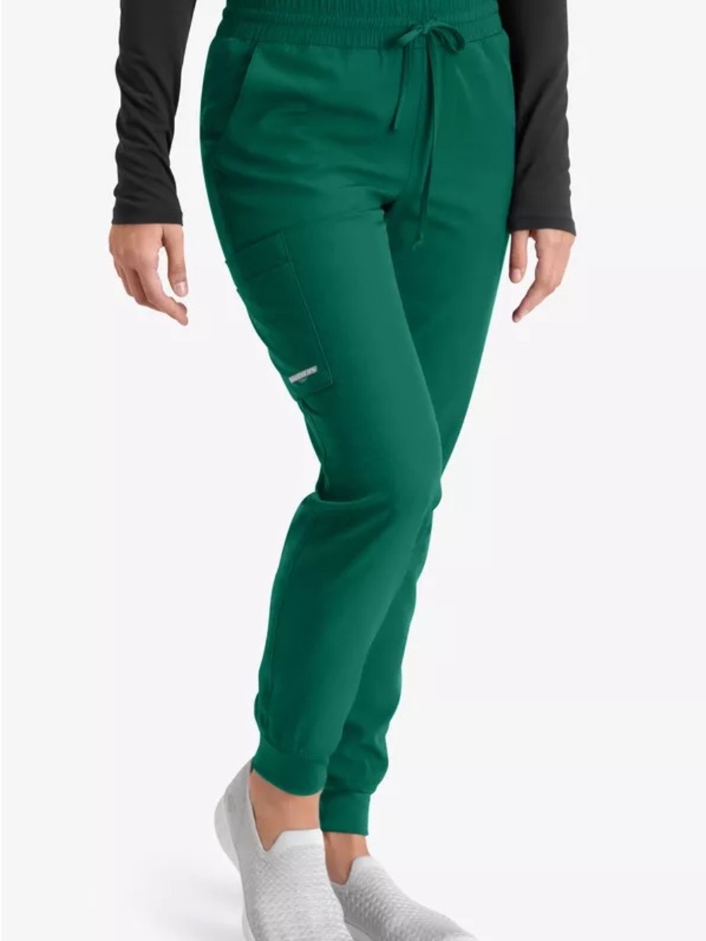Women’s Drawstring Cargo Jogger Scrub Pants - Hunter Green